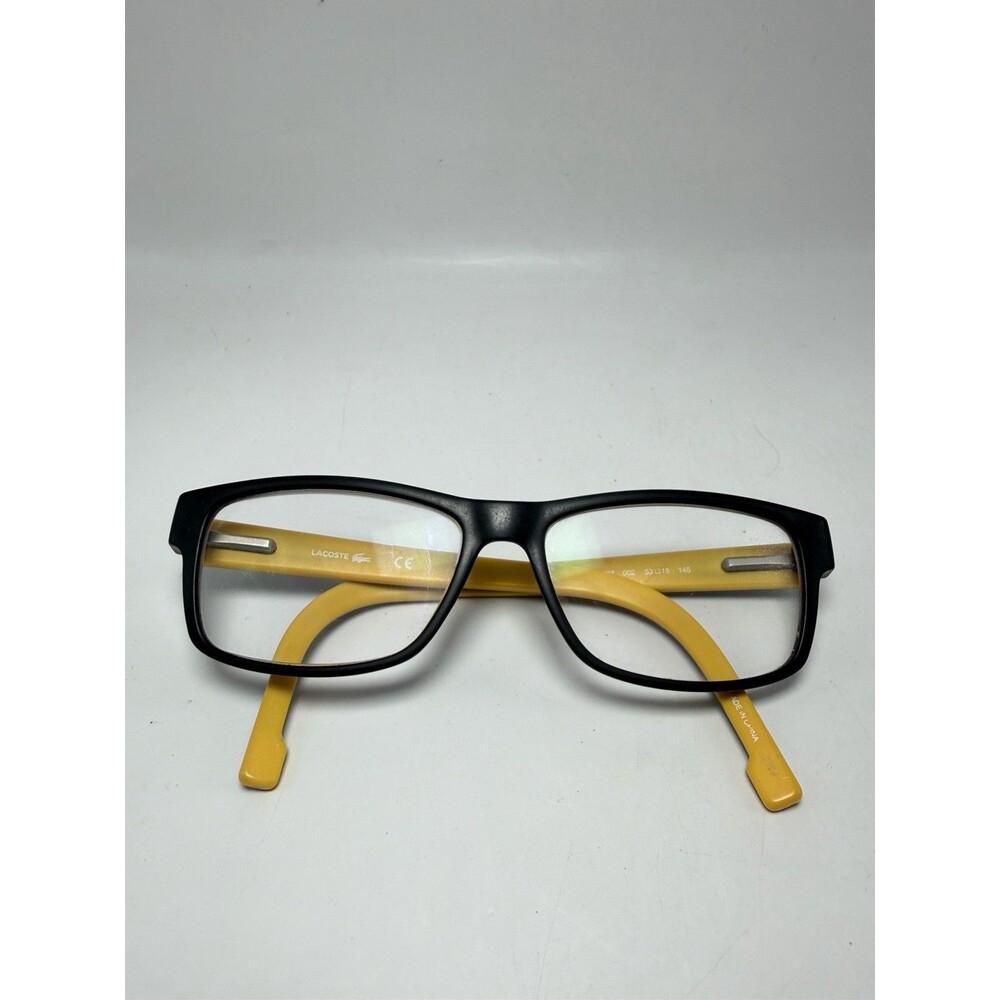 LACOSTE L2707 002 BLACK YELLOW AUTHENTIC DESIGNER FRAMES Only EYEGLASSES 53-15
